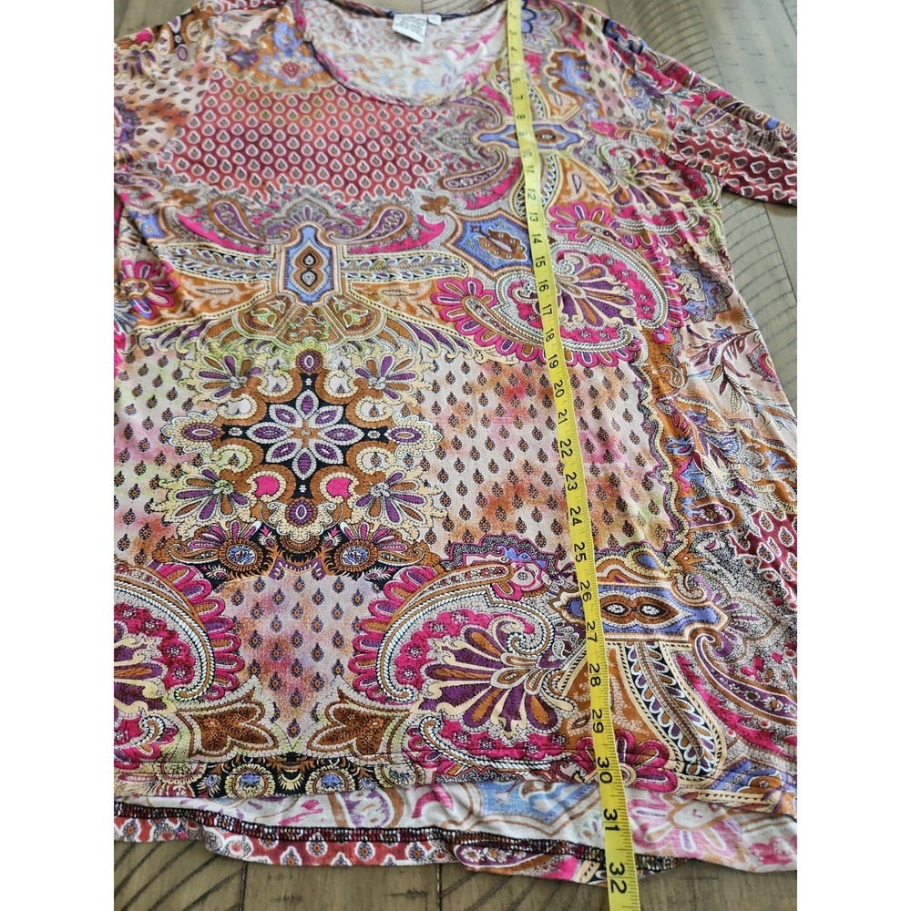 Parsley & Sage XL Vanessa Tunic Top Pink Paisley Floral Boho Fairy CottageCore - Picture 10 of 14